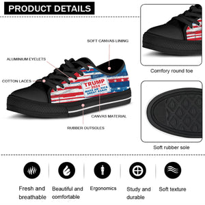 Trump 2024 MAGA Unisex Shoes | Donald Trump Fan Low Top Canvas Shoes C1042 - GOP