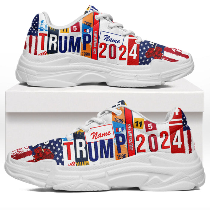 Trump 2024 Unisex Shoes | Custom Name Shoes | Donald Trump Fan Chunky Shoes C1043 - GOP