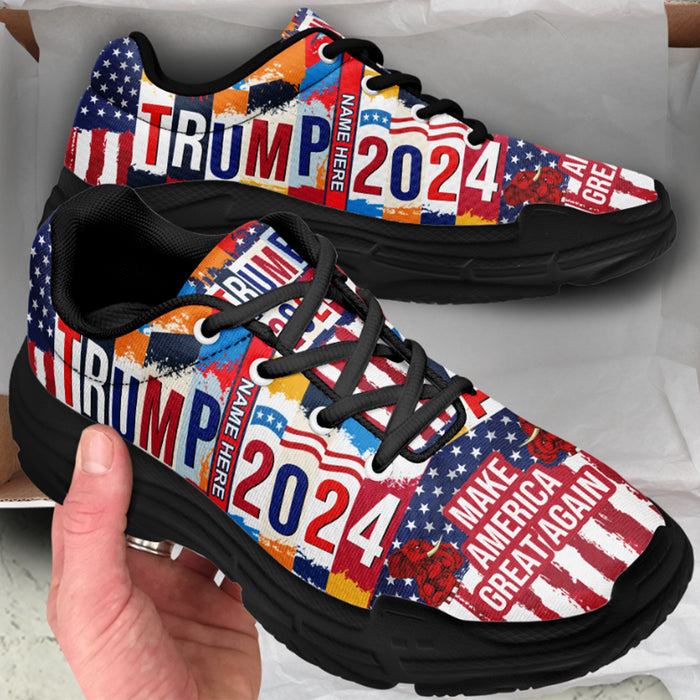 Trump 2024 MAGA Unisex Shoes | Custom Name Shoes | Donald Trump Fan Chunky Shoes C1044 - GOP