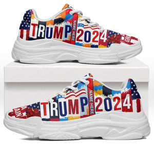 Trump 2024 MAGA Unisex Shoes | Custom Name Shoes | Donald Trump Fan Chunky Shoes C1044 - GOP