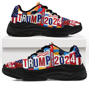 Trump 2024 MAGA Unisex Shoes | Custom Name Shoes | Donald Trump Fan Chunky Shoes C1044 - GOP