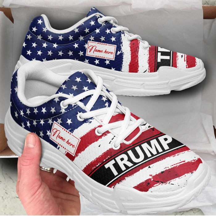 Trump 2024 American Flag Unisex Shoes | Custom Name Shoes | Donald Trump Fan Chunky Shoes C1045 - GOP
