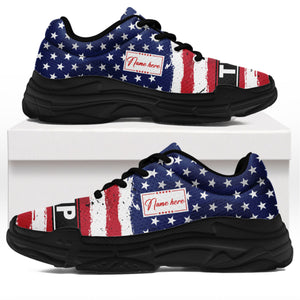 Trump 2024 American Flag Unisex Shoes | Custom Name Shoes | Donald Trump Fan Chunky Shoes C1045 - GOP