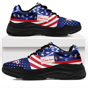 Trump 2024 American Flag Unisex Shoes | Custom Name Shoes | Donald Trump Fan Chunky Shoes C1046 - GOP