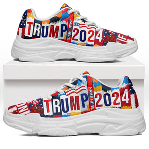 I'm Voting Felon American Flag Unisex Shoes | Custom Name Shoes | Donald Trump Fan Chunky Shoes C1051 - GOP