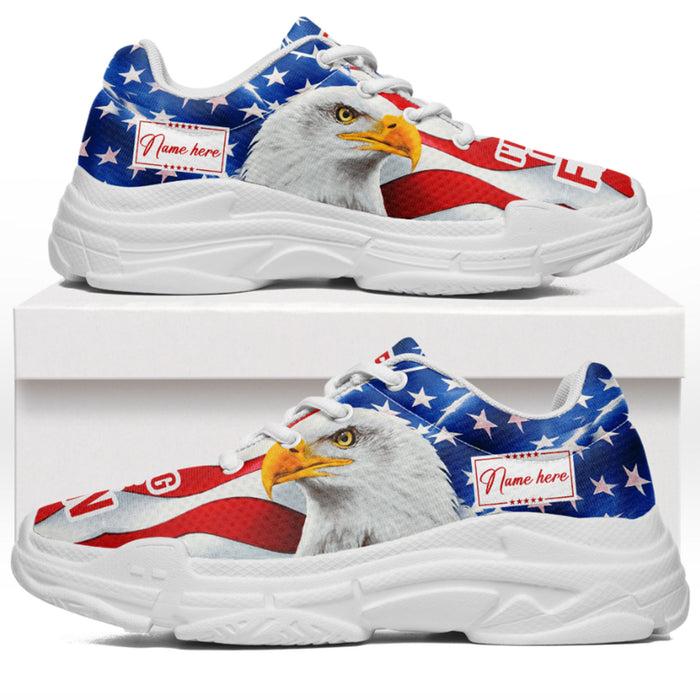 I'm Voting Felon, Eagle American Flag Unisex Shoes | Custom Name Shoes | Donald Trump Fan Chunky Shoes C1052 - GOP
