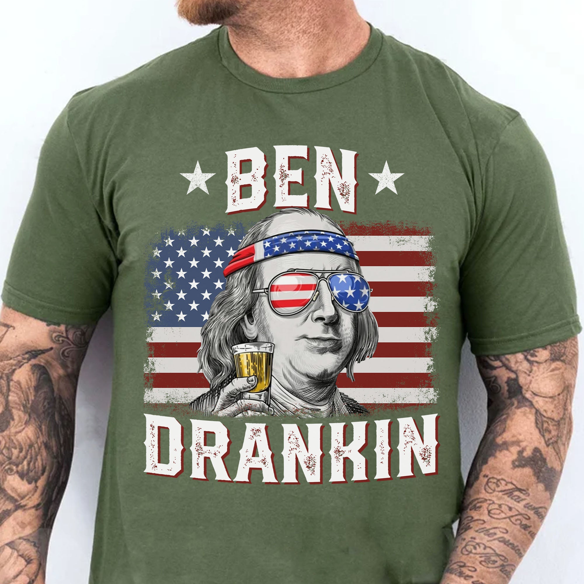 Ben Drankin Unisex Shirt | 4th of July Shirt | Independence Day Shirt | Retro America Patriotic Shirt Dark C1058