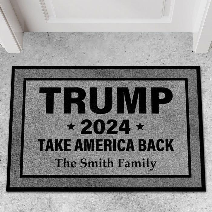 Trump 2024 Take America Back, MAGA, Save America | Donald Trump Doormat | Personalized Trump Supporters Doormat C1064 - GOP