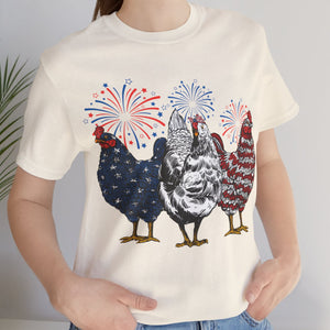 Patriotic USA Chicken Unisex Shirt | Independence Day Shirt | Retro American 4th Of July Shirt Bright C1068