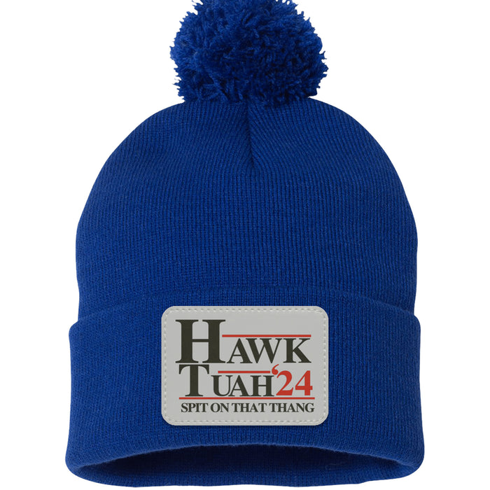 Hawk Tuah Spit On That Thang 2024 Hat | Election Hat | Political Rectangle Leather Patch Hat C1075 - GOP