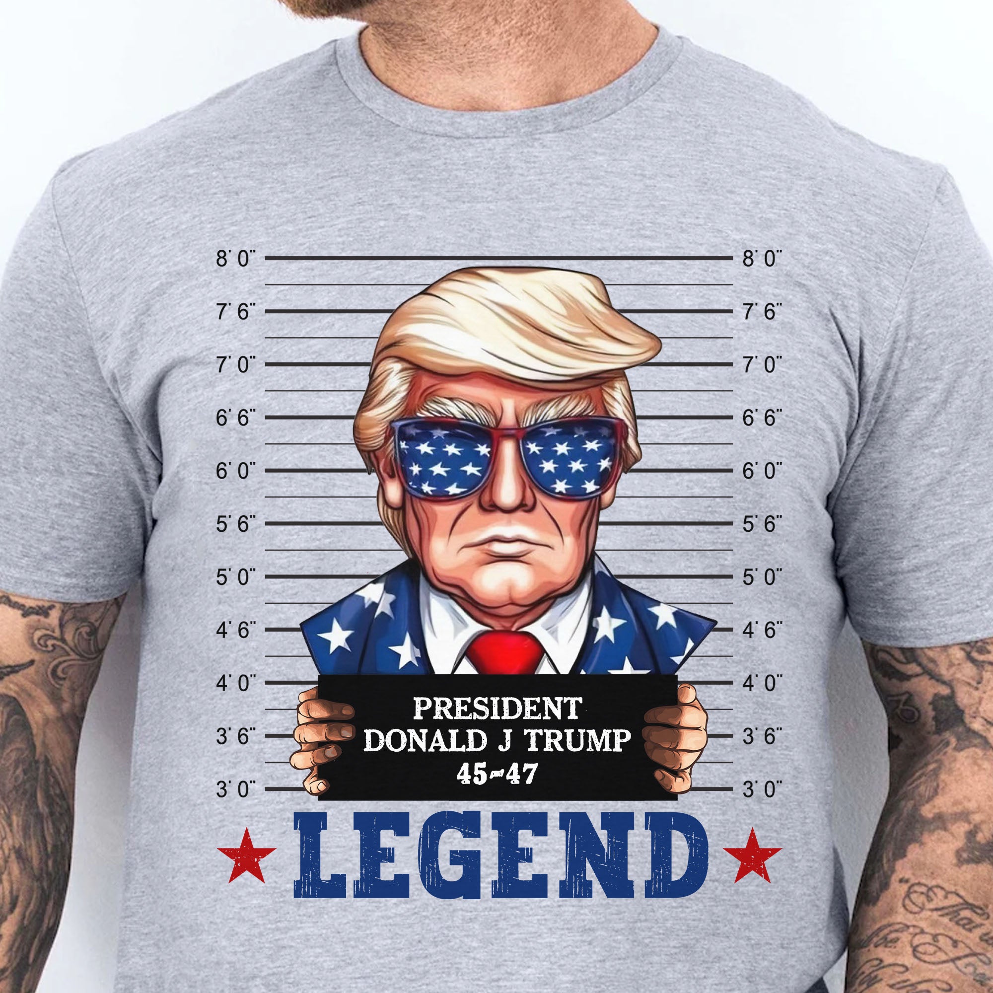 Trump Mugshot Legend Shirt | Trump 2024 Shirt | Trump Supporters Tee | Donald Trump Shirt Bright C1077 - GOP