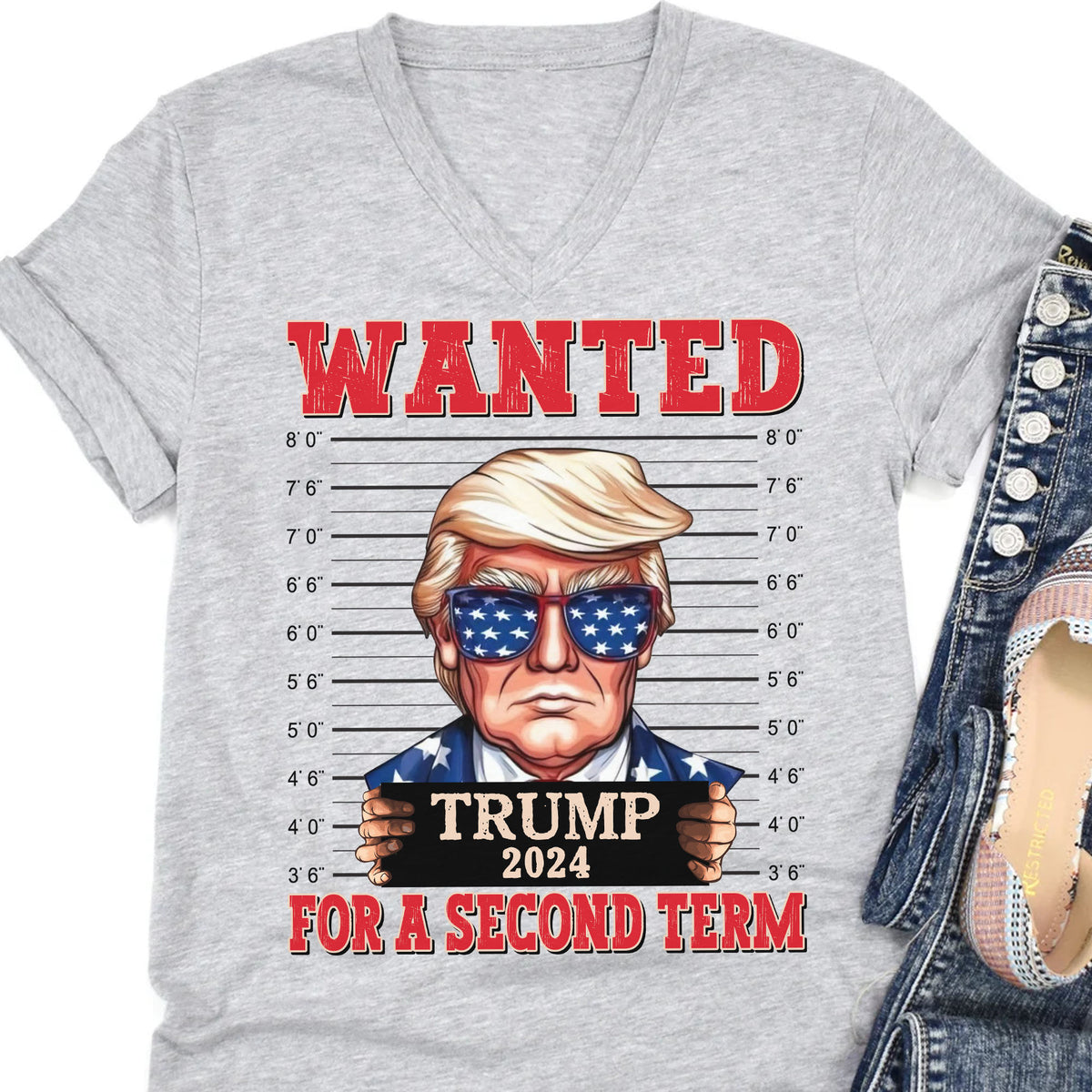 Wanted Trump For A Second Term Shirt | Trump 2024 Shirt | Trump Supporters Tee | Donald Trump Shirt Bright C1083 - GOP