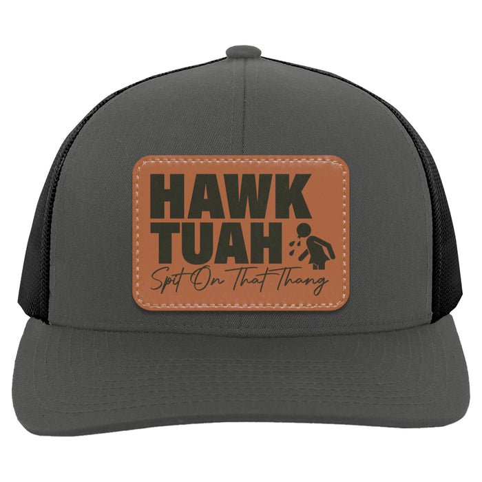 Hawk Tuah Spit On That Thang 2024 Hat | Election Hat | Political Rectangle Leather Patch Hat C1085 - GOP