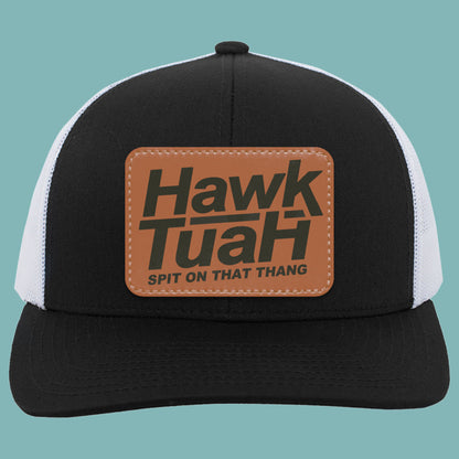 Hawk Tuah Spit On That Thang 2024 Hat | Election Hat | Political Rectangle Leather Patch Hat C1085 - GOP
