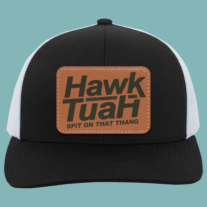 Hawk Tuah Spit On That Thang 2024 Hat | Election Hat | Political Rectangle Leather Patch Hat C1085 - GOP