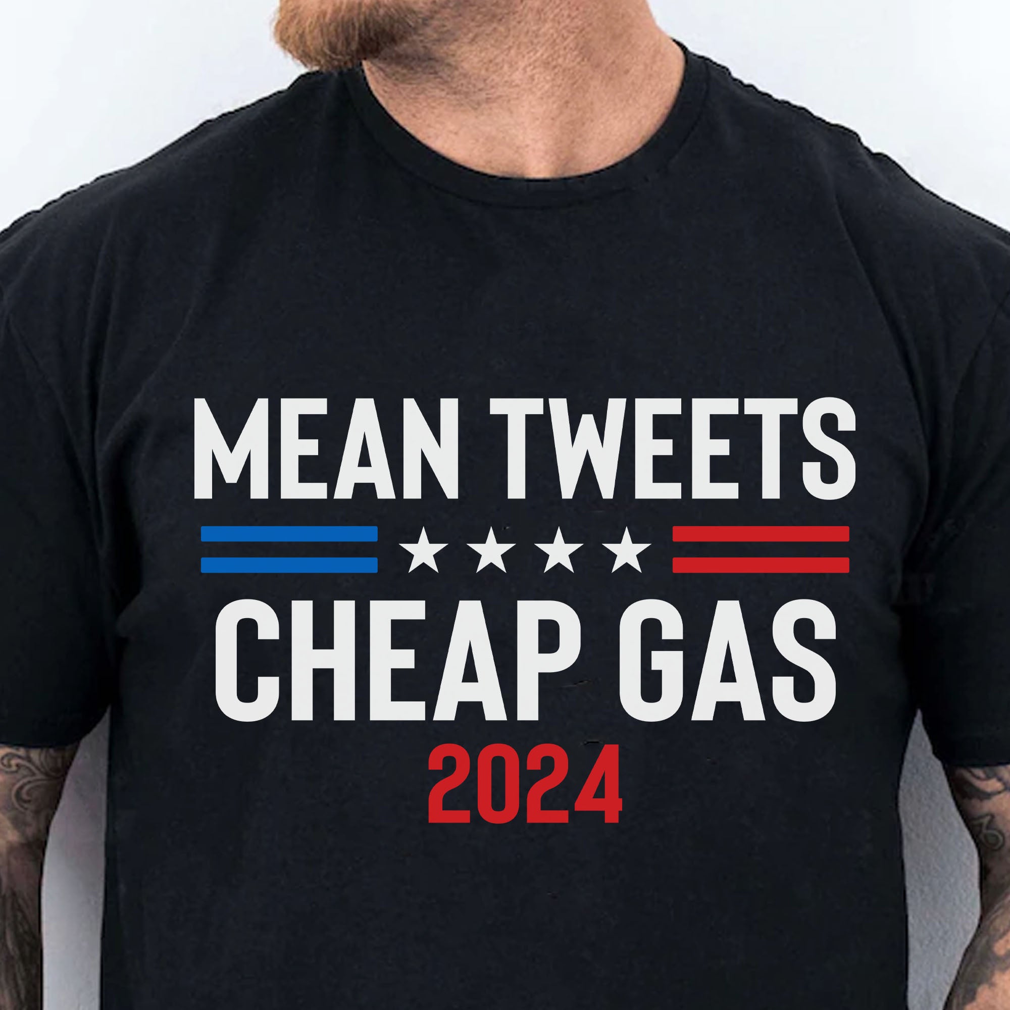 Mean Tweets Cheap Gas 2024 Unisex Shirt | Trump 2024 Shirt | Republican Shirt | Trump Supporters Shirt Dark C1091 - GOP