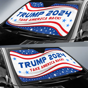 Trump 2024 Take America Back Car Sunshade, Donald Trump Fan Gift, Trump Supporters Gift, Car Sunshade C1092 - GOP