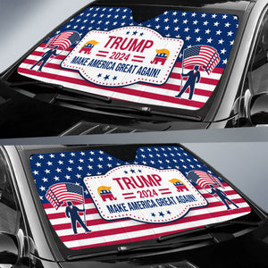 Trump 2024 Make America Great Again Car Sunshade, Donald Trump Fan Gift, Trump Supporters Gift, Car Sunshade C1093 - GOP