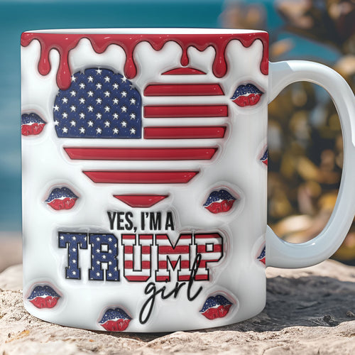 Trump Girl Mug | Trump 2024 Mug | Trump Supporters Mug | Patriotic 3D Inflated Mug C1103 - GOP