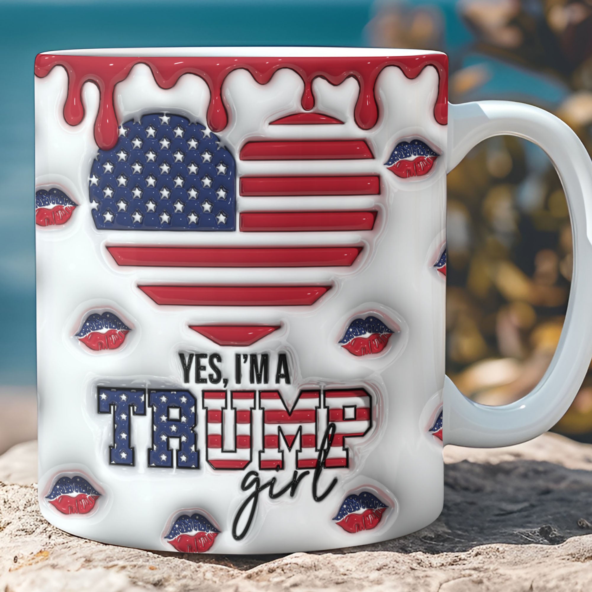 Trump Girl Mug | Trump 2024 Mug | Trump Supporters Mug | Patriotic 3D Inflated Mug C1103 - GOP