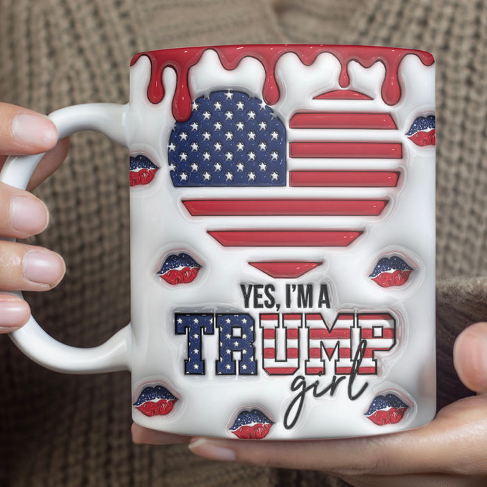 Trump Girl Mug | Trump 2024 Mug | Trump Supporters Mug | Patriotic 3D Inflated Mug C1103 - GOP