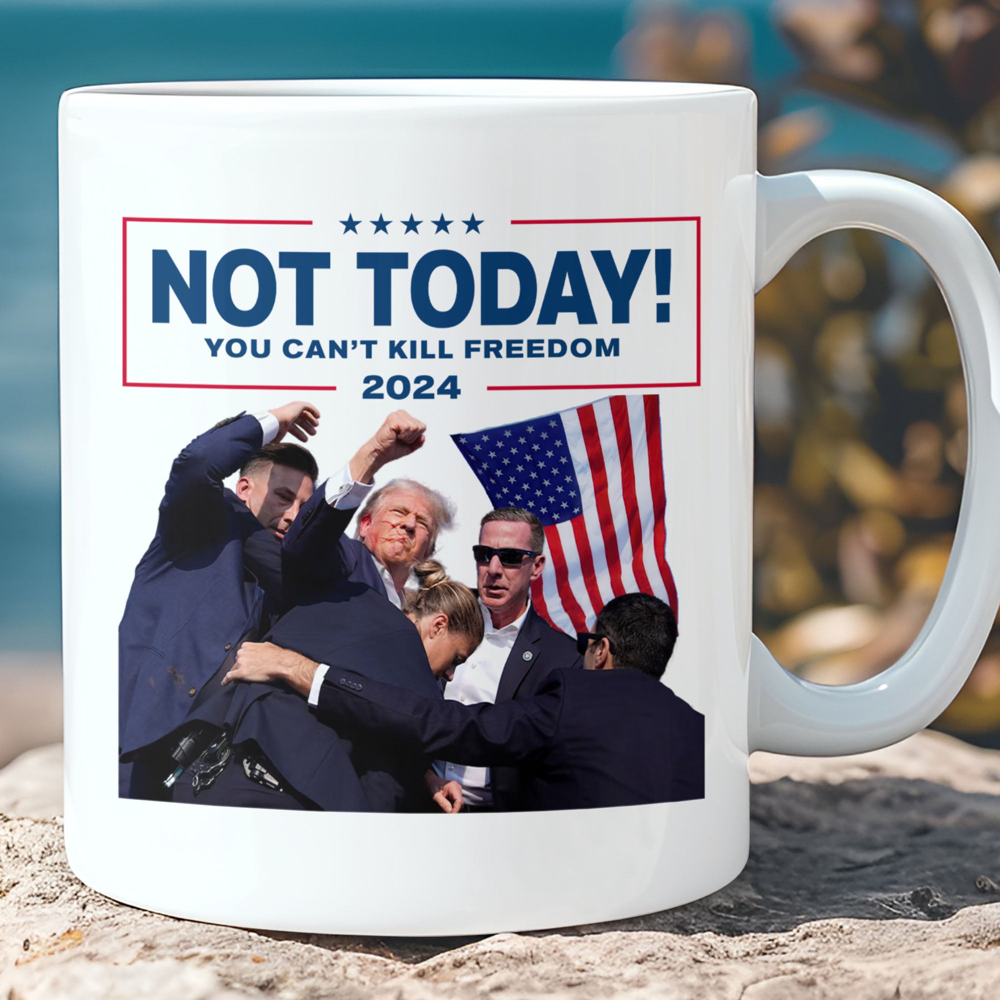 Not Today You Can't Kill Freedom | Trump Fight 2024 Mug | Trump Pennsylvania Rally | Trump Fight Mug C1109 - GOP