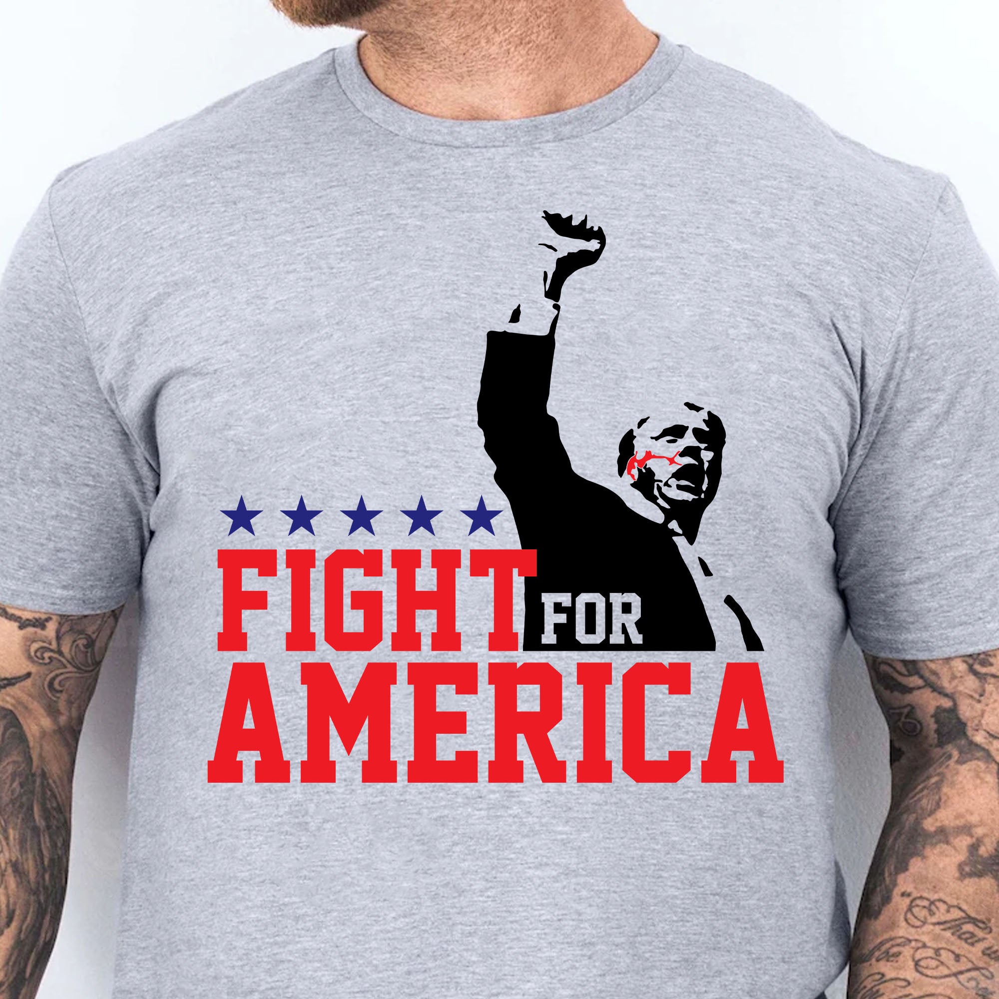 Fight For America Shirt | Trump Shot Fight Shirt | Donald Trump Shirt Bright C1110 - GOP