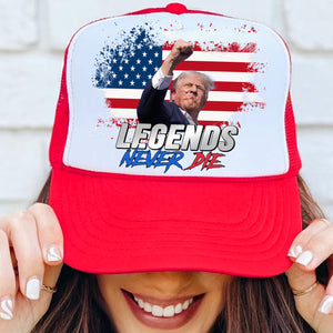 Legends Never Die | Trump Fight 2024 Cap | Trump Pennsylvania Rally | Trump Fight Trucker Cap Hat C1116 - GOP