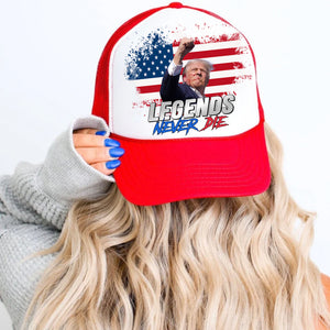 Legends Never Die | Trump Fight 2024 Cap | Trump Pennsylvania Rally | Trump Fight Trucker Cap Hat C1116 - GOP