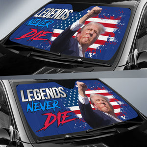 Legends Never Die | Trump Fight 2024 Car Sunshade | Trump Pennsylvania Rally | Trump Fight Car Sunshade C1116 - GOP