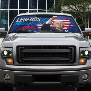 Legends Never Die | Trump Fight 2024 Car Sunshade | Trump Pennsylvania Rally | Trump Fight Car Sunshade C1116 - GOP