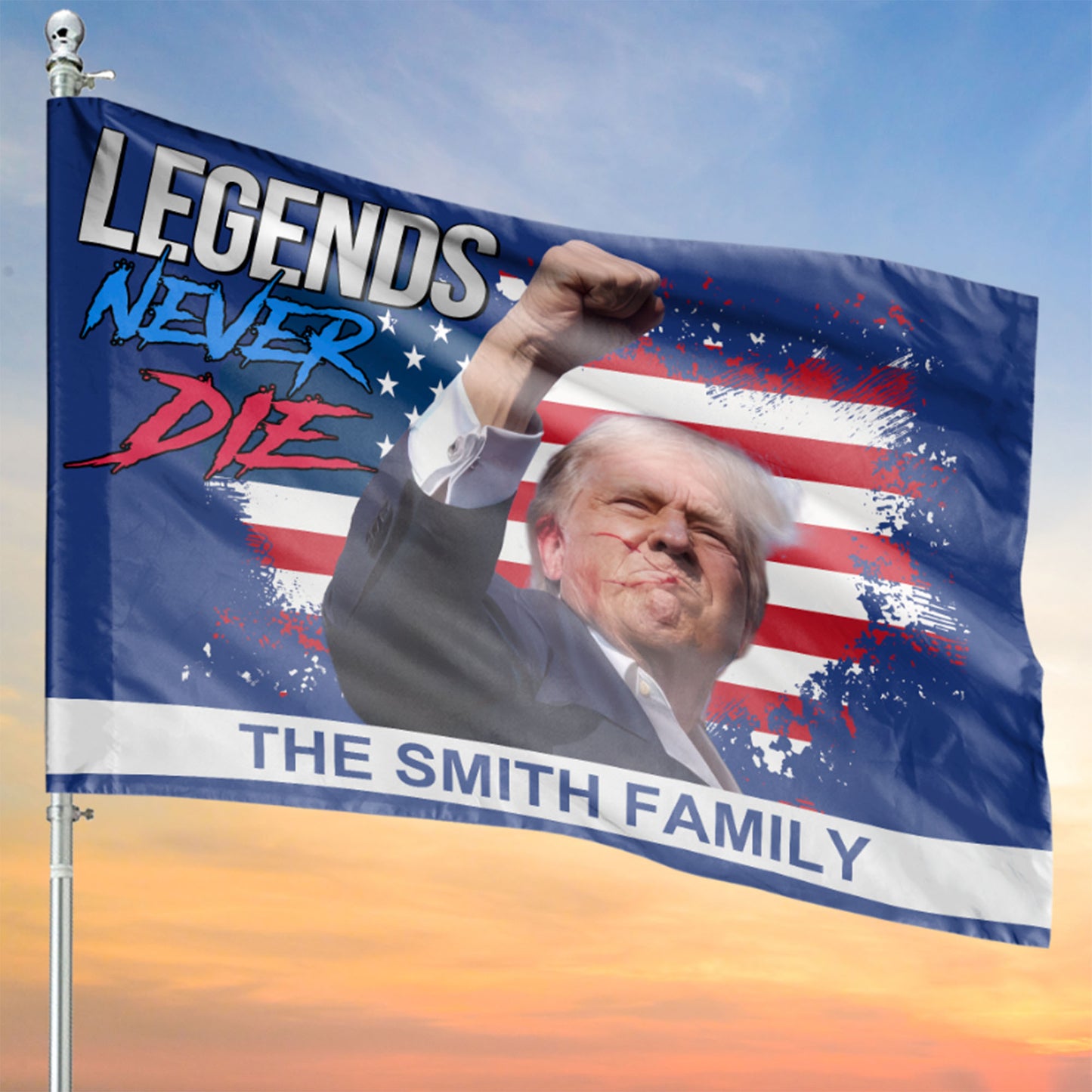 Legends Never Die | Trump Fight 2024 Flag | Trump Pennsylvania Rally | Trump Fight Garden Flag House Flag C1116 - GOP