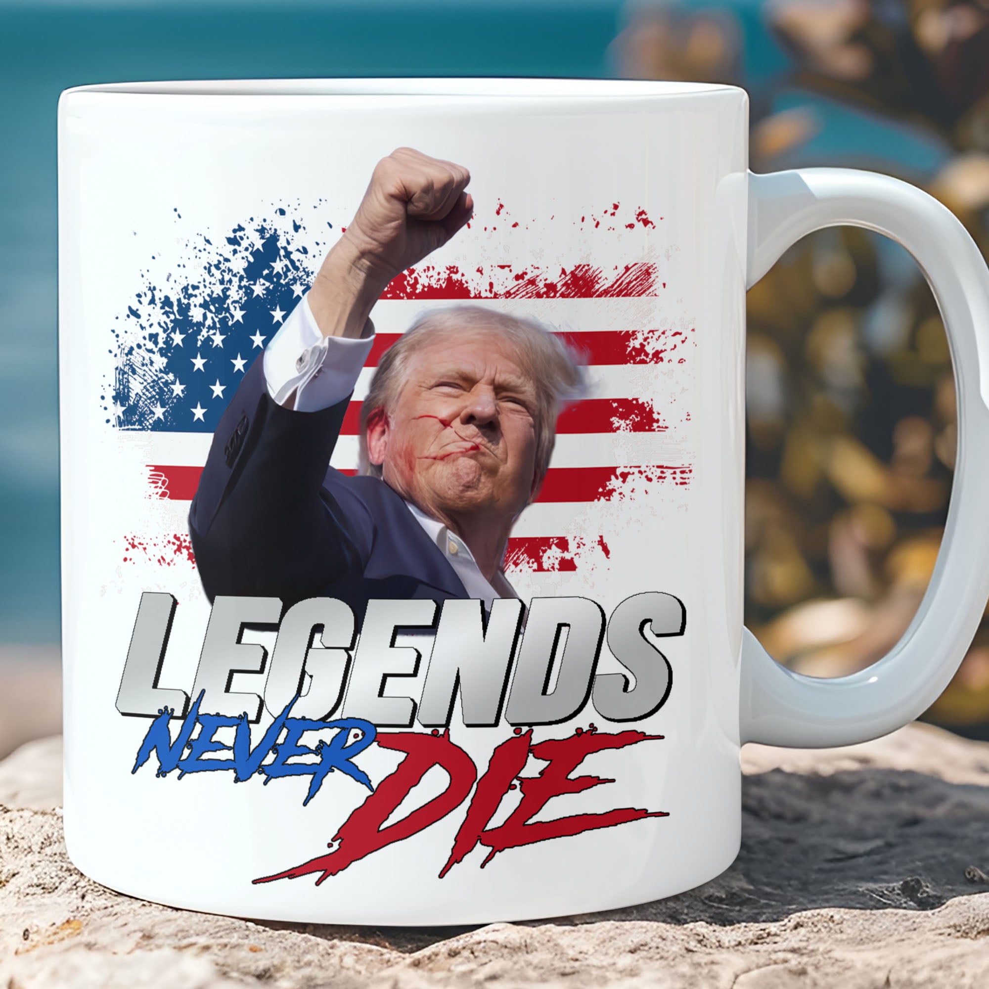 Legends Never Die | Trump Fight 2024 Mug | Trump Pennsylvania Rally | Trump Fight Mug C1116 - GOP