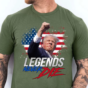 Trump Legends Never Die | Trump Fight 2024 Shirt Pennsylvania Rally | Shirt Dark C1116 - GOP