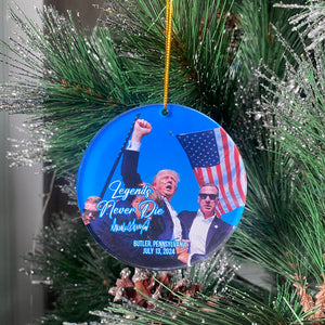 Trump Legends Never Die, Trump 47th President, Trump 2024 Acrylic Ornament, Perfect for Car & Christmas Tree Decor T1119 - GOP