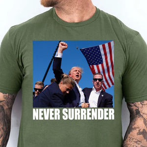 Trump Never Surrender | Trump Fight 2024 Shirt Pennsylvania Rally | Shirt Dark C1121 - GOP