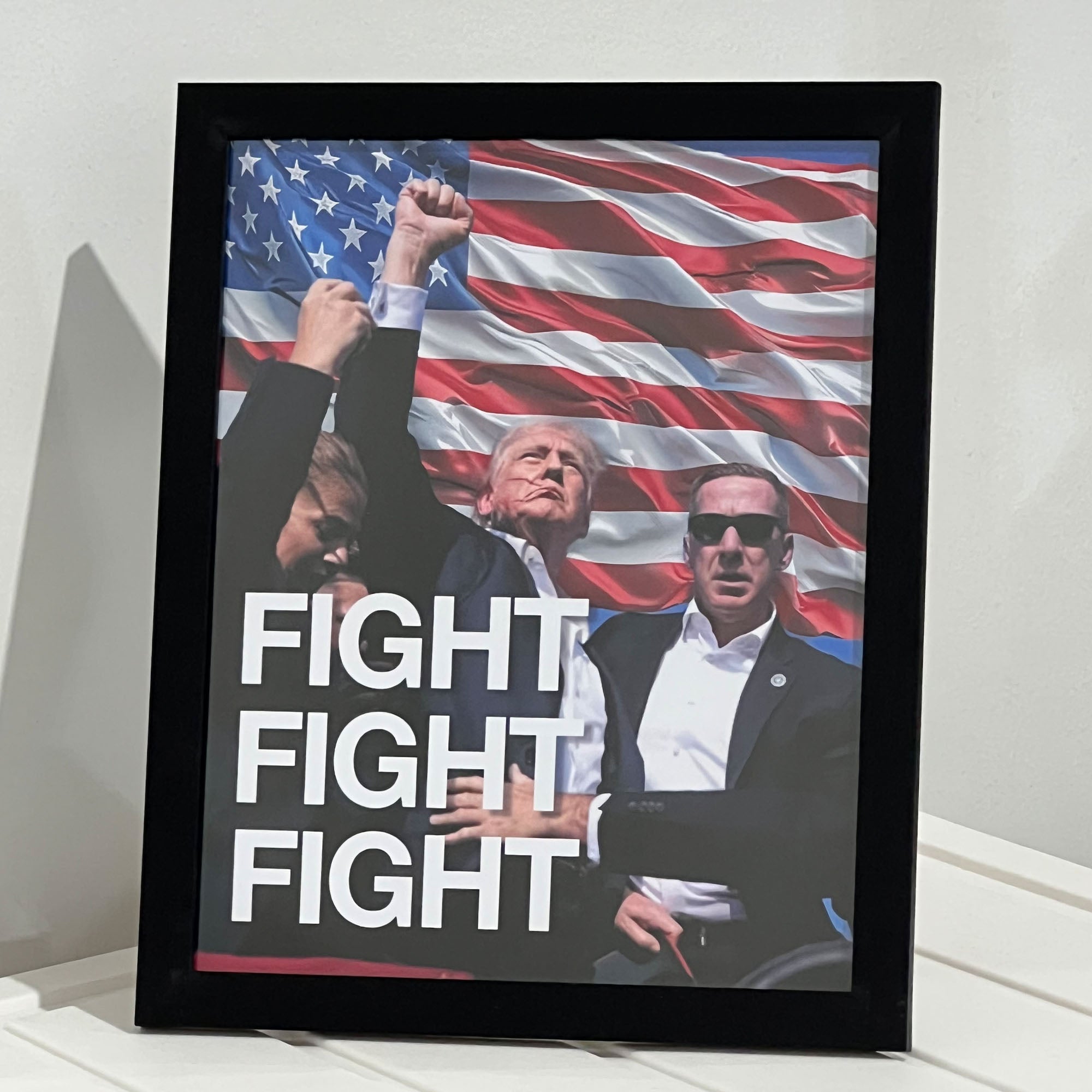 Trump Assassination Attempt | Trump Fight 2024 Picture | Trump Pennsylvania Rally | Trump Fight Picture Frame C1123 - GOP