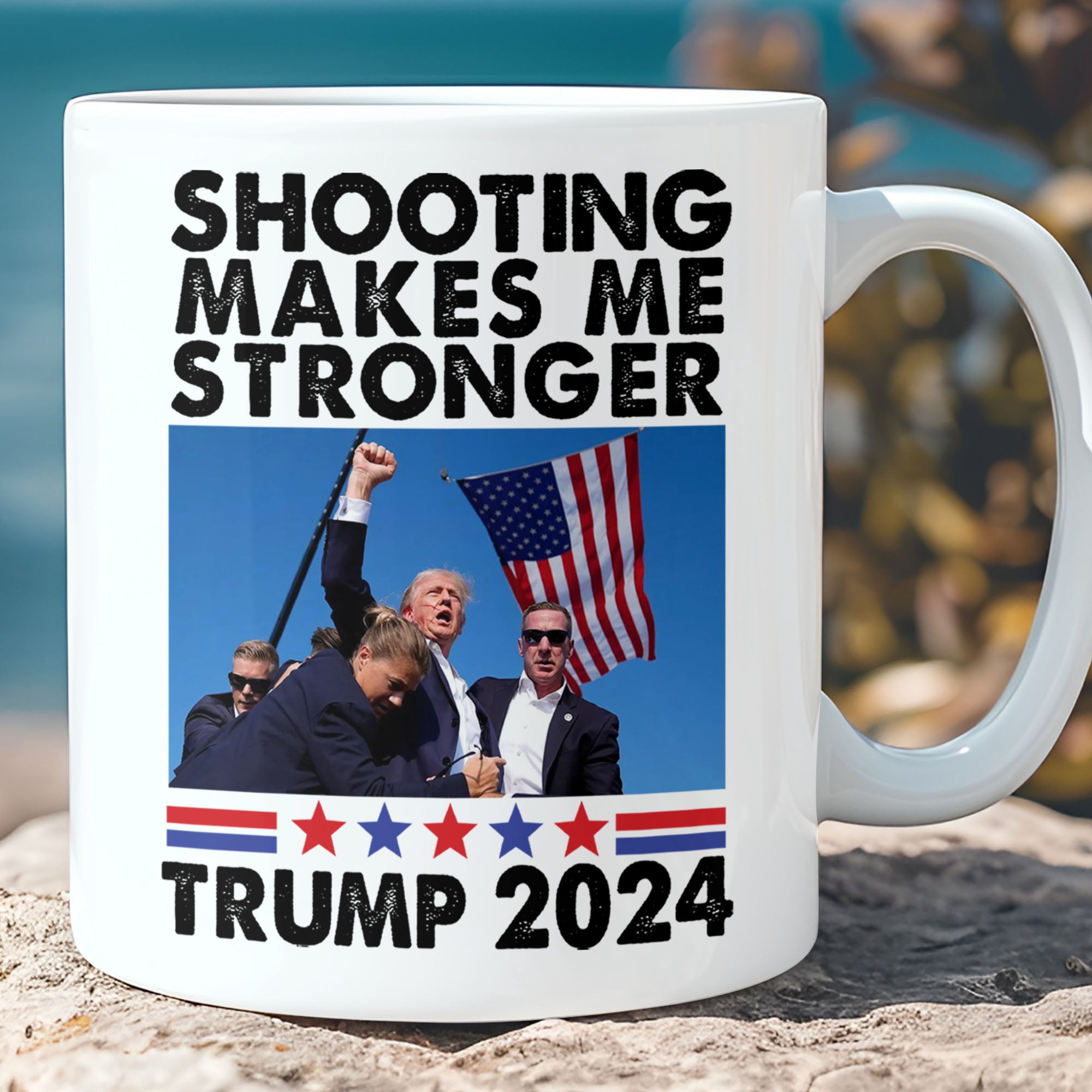 Shooting Makes Me Stronger | Trump Fight 2024 Mug | Trump Pennsylvania Rally | Trump Fight Mug T1133 - GOP