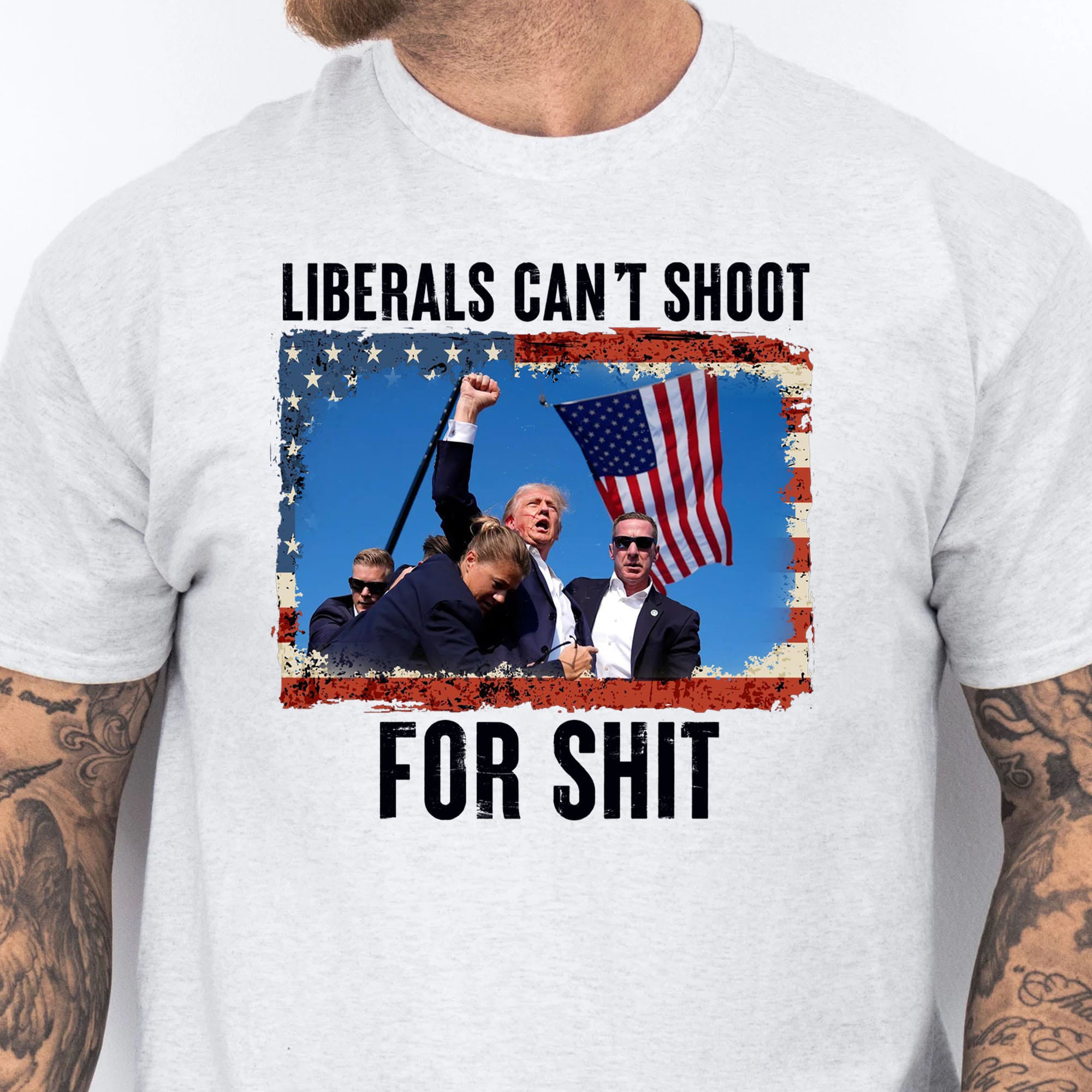 Liberals Can't Shoot Shirt | Trump Fight Shirt | Donald Trump Shirt Bright T1134 - GOP