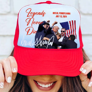 Legends Never Die | Trump Fight 2024 Cap | Trump Pennsylvania Rally | Trump Fight Trucker Cap Hat C1139 - GOP