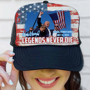 Legends Never Die | Trump Fight 2024 Cap | Trump Pennsylvania Rally | Trump Fight Trucker Cap Hat C1143 - GOP