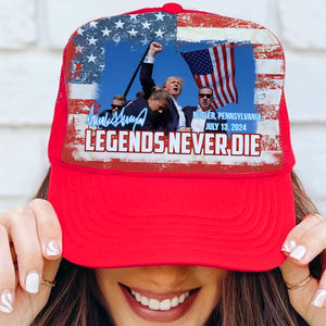 Legends Never Die | Trump Fight 2024 Cap | Trump Pennsylvania Rally | Trump Fight Trucker Cap Hat C1143 - GOP