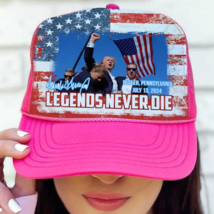 Legends Never Die | Trump Fight 2024 Cap | Trump Pennsylvania Rally | Trump Fight Trucker Cap Hat C1143 - GOP