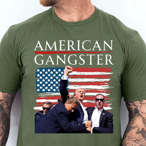 Trump American Gangster | Trump Fight 2024 Shirt Pennsylvania Rally | Trump Fight Shirt Dark C1144 - GOP