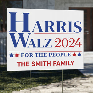 Harris Walz For The People Yard Sign | Kamala Harris 2024 Yard Sign | Democrat Yard Sign T1150 - KH2