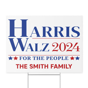 Harris Walz For The People Yard Sign | Kamala Harris 2024 Yard Sign | Democrat Yard Sign T1150 - KH2