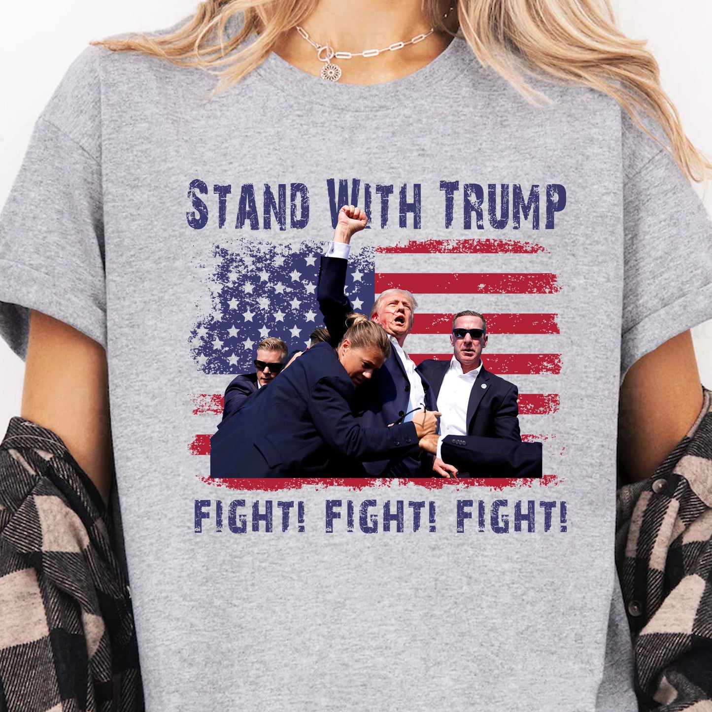 Stand With Trump | Trump Fight 2024 Shirt Pennsylvania Rally | Donald Trump Shirt Bright T1153 - GOP