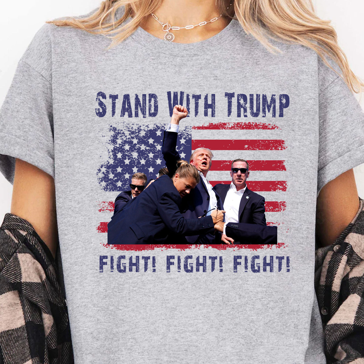 Stand With Trump | Trump Fight 2024 Shirt Pennsylvania Rally | Donald Trump Shirt Bright T1153 - GOP