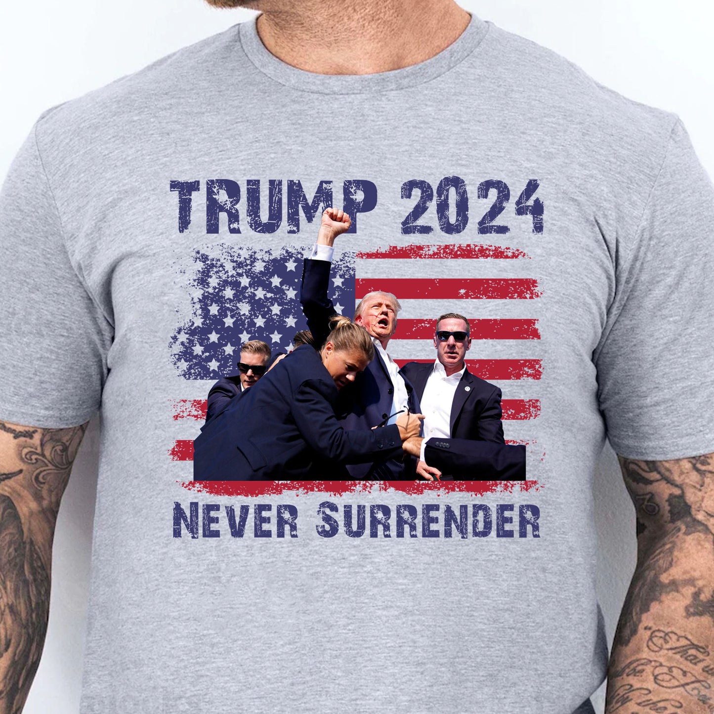 Never Surrender | Trump Fight 2024 Shirt Pennsylvania Rally | Donald Trump Shirt Bright T1155 - GOP