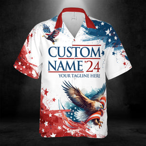 Custom Election Hawaiian Shirt | Personalized Election Hawaiian Shirt | Custom Name Unisex 3D Hawaiian Shirt C1161 - GOP